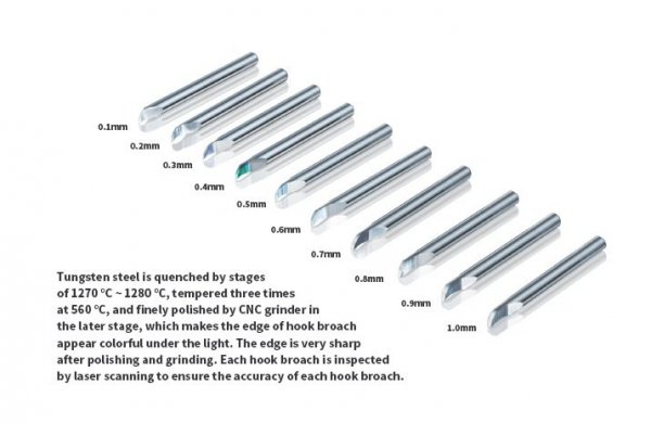 DSPIAE HC-10 1.0mm Tungsten Steel Hook Broach / Rysik ze stali wolframowej