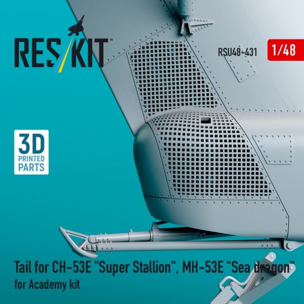 RESKIT RSU48-0431 Tail for CH-53E &quot;Super Stallion&quot;, MH-53E &quot;Sea dragon&quot; for Academy kit (3D printed) 1/48