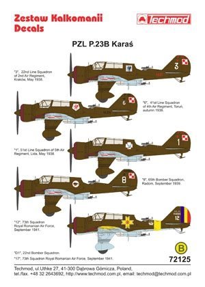 Techmod 72125 - PZL-23B Karaś (1:72)
