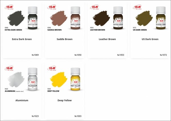 ICM 3092 Acrylic Paints Set for RAF Training and Special Aircraft 12ml x 6