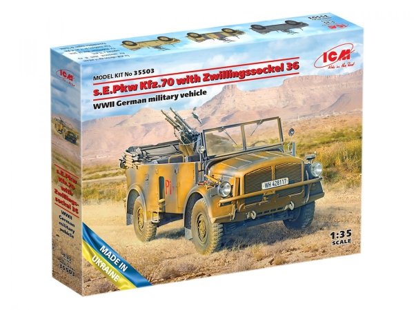 ICM 35503 s.E.Pkw Kfz.70 with Zwillingssockel 36 WWII German military vehicle 1/35