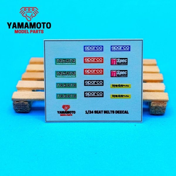 Yamamoto YMPTUN116 Racing Seatbelts 4 Points Set 1 - Black &amp; Red 1/24