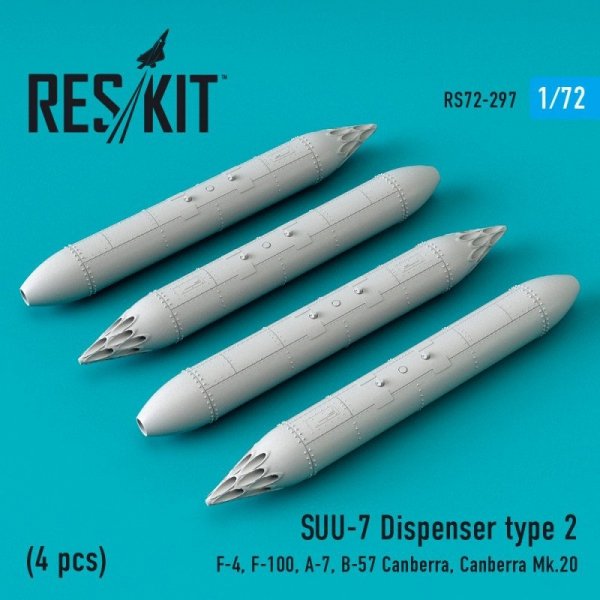 RESKIT RS72-0297 SUU-7 Dispenser type 2 (4 pcs) 1/72