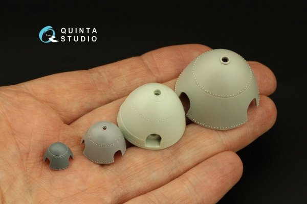 Quinta Studio QRV-040 Radial riveting rows (rivet size 0.15 mm, gap 0.6 mm, suits 1/48), White color 1/48