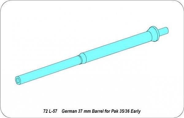 Aber 72L-57 Lufa 37mm do niemieckiej armaty p/p Pak 35/36 – wczesna / German 37mm Barrel for Pak 35/36 Early 1/72