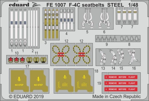 Eduard FE1007 F-4C seatbelts STEEL ACADEMY 1/48
