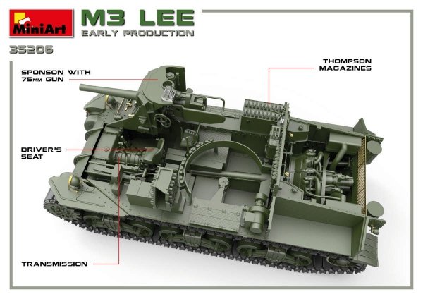 Miniart 35206 M3 Lee early prod. w/interior 1/35