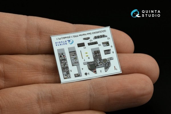 Quinta Studio QDS-48343 Sea Harrier FRS.1 3D-Printed &amp; coloured Interior on decal paper (Kinetic) (Small version) 1/48