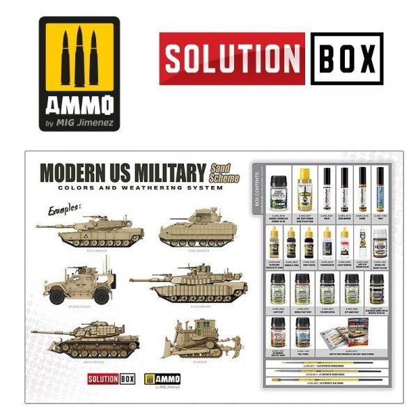 AMMO of Mig Jimenez 7712 SOLUTION BOX - Modern US Military Sand Scheme