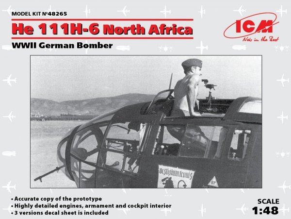 ICM 48265 He 111H-6 North Africa, WWII German Bomber 1/48