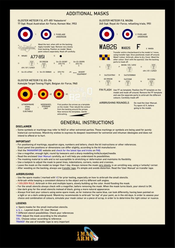 1 Man Army 32DET055 Gloster Meteor F.8/FR.9 (Revell) 1/32