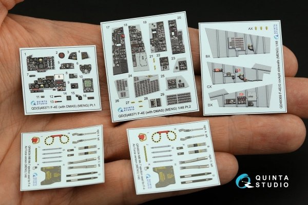 Quinta Studio QD48371 F-4E with DMAS 3D-Printed &amp; coloured Interior on decal paper (Meng) 1/48