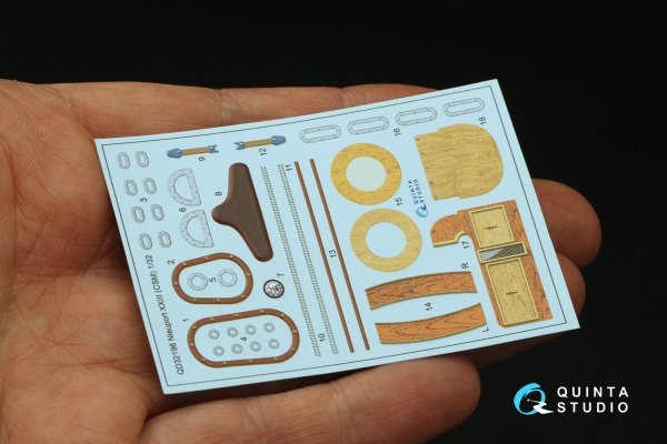 Quinta Studio QD32196 Nieuport XXIII 3D-Printed coloured Interior on decal paper (CSM) 1/32