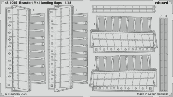 Eduard 481095 Beaufort Mk. I landing flaps ICM 1/48