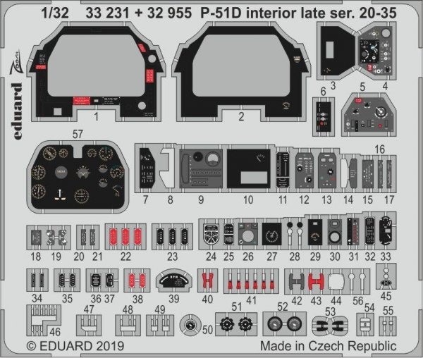 Eduard 33231 P-51D interior late ser. 20-35 1/32 TAMIYA