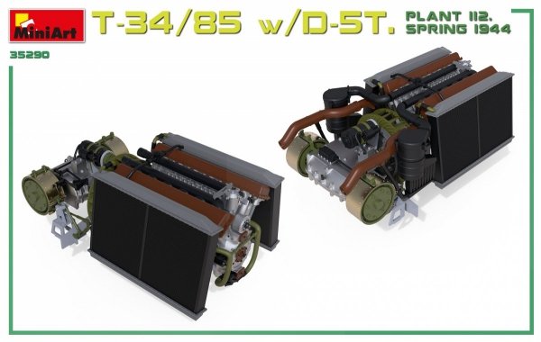 Miniart 35290 T-34/85 w/D-5T. PLANT 112. SPRING 1944. INTERIOR KIT 1/35