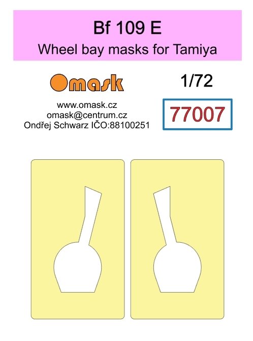 Omask 77007 Bf 109 E (for Tamiya) - wheel bay yellow masking tape 1/72