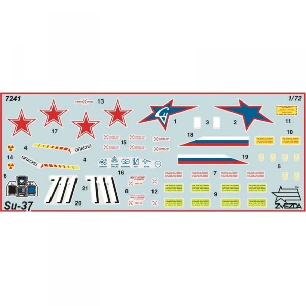 Zvezda 7241 Russian super-maneuverable fighter Sukhoi Su-37 1/72