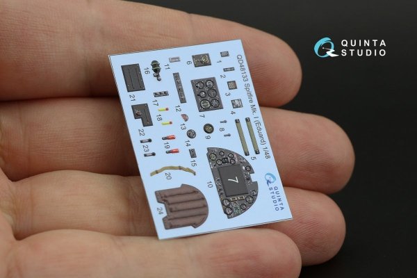 Quinta Studio QD48133 Spitfire Mk.I 3D-Printed &amp; coloured Interior on decal paper (Eduard) 1/48