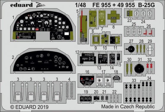 Eduard 49955 B-25G interior 1/48 ITALERI