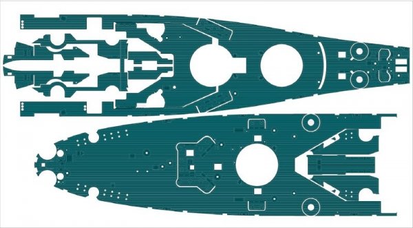Pontos 35026FB USS BB-63 Missouri 1945 Detail Up Set (Deck Blue 20B stained wooden deck) (1:350)