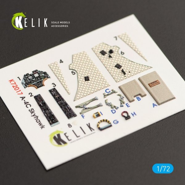 KELIK K72017 A-4C &quot;SKYHAWK&quot; INTERIOR 3D DECALS FOR FUJIMI/HOBBY 2000 KIT 1/72