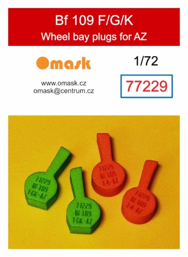 Omask 77229 Bf 109 F/G/K wheel bay plugs (for AZ) 1/72