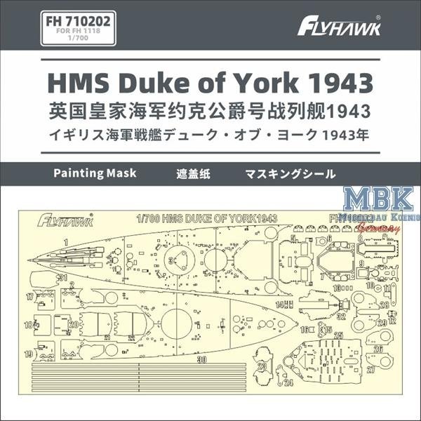 FlyHawk Model FH710202 HMS Duke of York 1943 Painting Masks (FH1118) 1/700