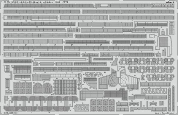 Eduard 53284 USS Constellation CV-64 part 4 - hull &amp; deck TRUMPETER 1/350