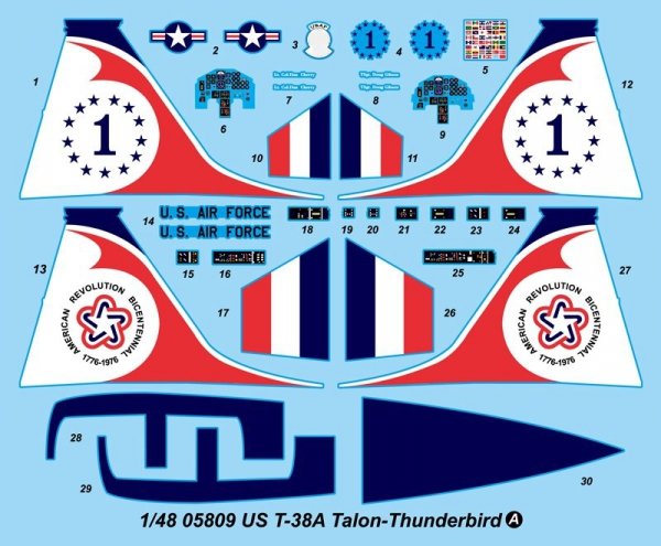 Trumpeter 05809 US T-38A Talon - Thunderbird 1/48