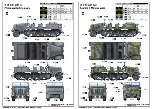 Trumpeter 09538 Sd.Kfz.8 (DB9)Half-Track Artillery Tractor 1/35