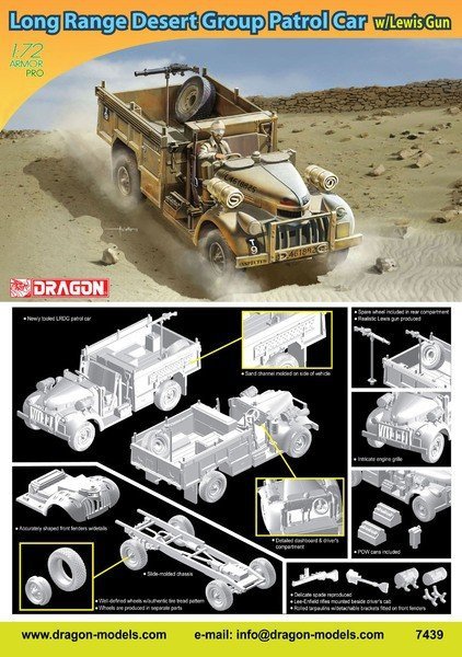 Dragon 7439 Long Range Desert Group Patrol Car w/Lewis Gun (1:72)