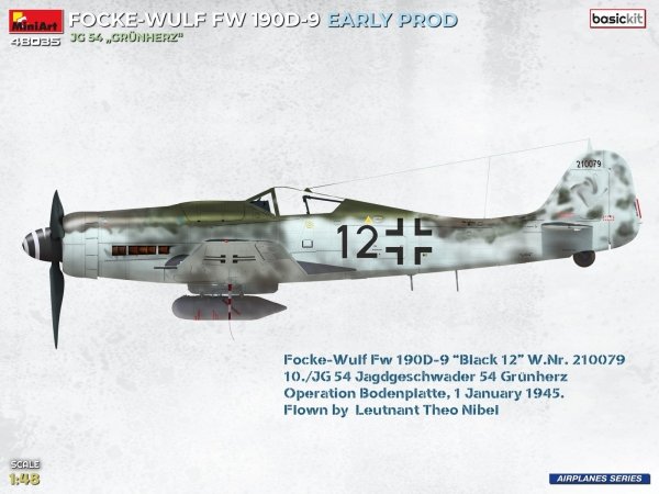 MiniArt 48035 FOCKE-WULF FW 190D-9 EARLY PROD. JG 54 „Grünherz“ BASIC KIT 1/48