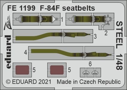 Eduard FE1199 F-84F seatbelts STEEL KINETIC 1/48