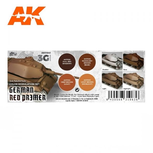 AK Interactive AK11641 GERMAN RED PRIMER MODULATION SET 4x17 ml