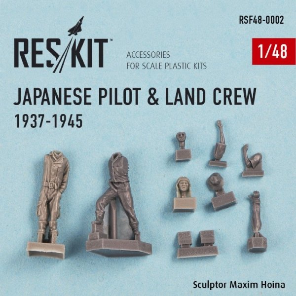 RESKIT RSF48-0002 Japanese pilot &amp; land crew 1937-1945 (WW2) 1/48