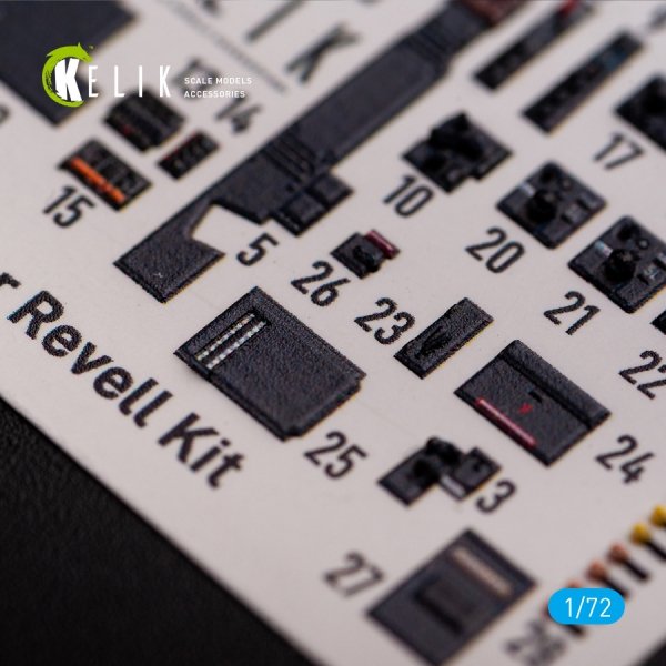 KELIK K72062 Junkers JU 88 A-4 interior 3D decals for Revell kit 1/72