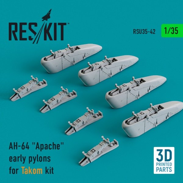 RESKIT RSU35-0042 AH-64 &quot;APACHE&quot; EARLY PYLONS FOR TAKOM KIT (3D PRINTED) 1/35