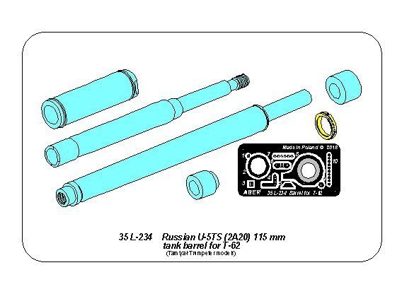 Aber 35L-234 Russian U-5TS (2A20) 115mm tank barrel for T-62 (1:35)