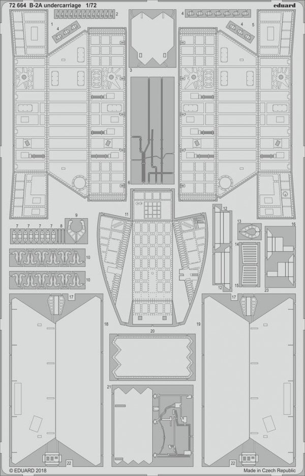 Eduard 72664 B-2A undercarriage MODELCOLLECT 1/72