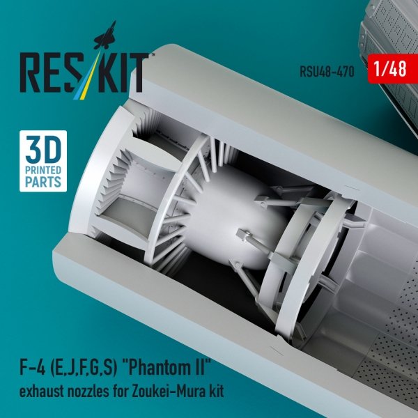 RESKIT RSU48-0470 F-4 (E, J, F, G, S) "Phantom II" exhaust nozzles for Zoukei-Mura kit (3D Printed) (1/48)