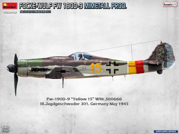 MiniArt 48040 FOCKE-WULF FW 190D-9. MIMETALL PROD. JAGDGESCHWADER 301. BASIC KIT 1/48