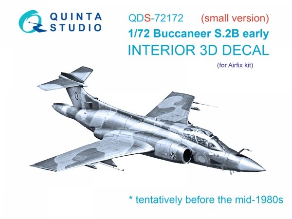 Quinta Studio QDS-72172 Blackburn Buccanneer S.2B Early 3D-Printed &amp; coloured Interior on decal paper (Airfix) (small version) 1/72