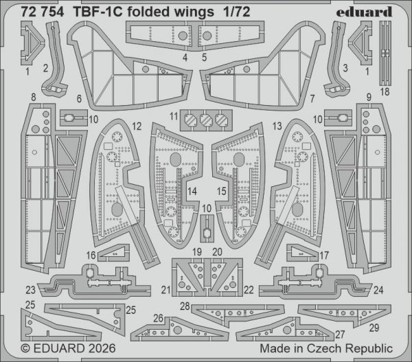 Eduard 72754 Grumman TBF-1 C - Folded Wings (for Hobby Boss Kits) 1/72
