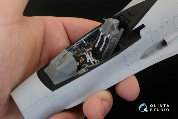 Quinta Studio QD32021 F-16C 3D-Printed &amp; coloured Interior on decal paper (for Academy kit) 1/32