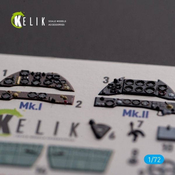 KELIK K72128 Gloster Gladiator Mk.I/II - interior 3D decals for Airfix kit 1/72