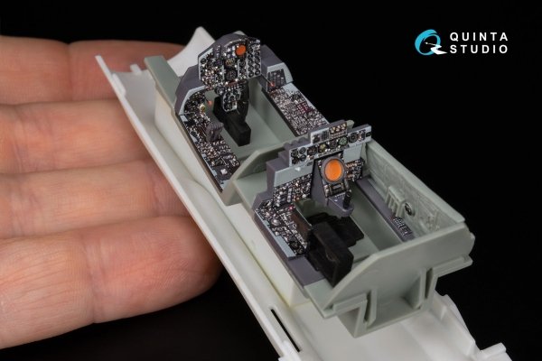 Quinta Studio QD+48490 F-4S Phantom II 3D-Printed &amp; coloured Interior on decal paper (Academy) (with 3D-printed resin parts) 1/48