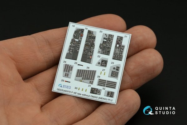 Quinta Studio QDS-48370 F-4E late without DMAS 3D-Printed &amp; coloured Interior on decal paper (Meng) (Small version) 1/48