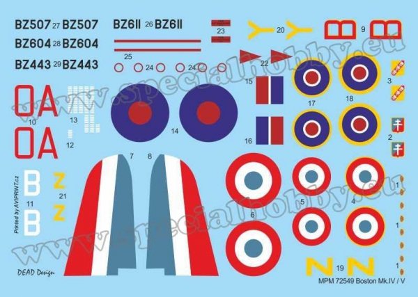Special Hobby 72413 Boston Mk. IV/ V 'The Last Version in RAF and Free French Service' 1/72