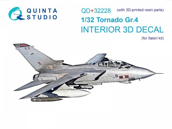 Quinta Studio QD+32228 Tornado Gr.4 3D-Printed &amp; coloured Interior on decal paper (Italeri) (with 3D-printed resin parts) 1/32
